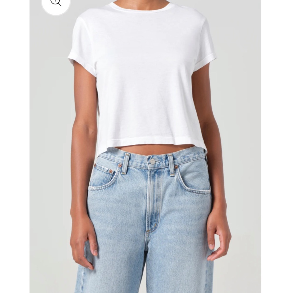 Agolde Adine Shrunken Tee - White